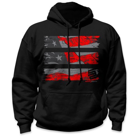 SAFETYSHIRTZ Stealth Old Glory Reflective High Visibility Hoodie, Black, L 61060503L